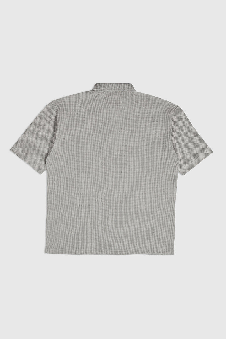 Muraqsh Ready To Wear Solids Waffle Men Beige White Oversized Polo ABD-BWOWP - Summer Collection