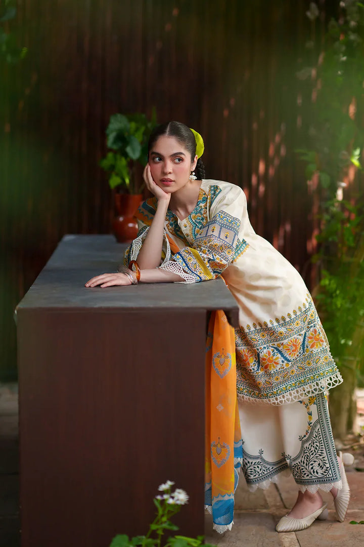 Laanem by Saira Rizwan Unstitched Embroidered Lawn 3 Piece Suit SR26ULL AZURA-A - Summer Collection