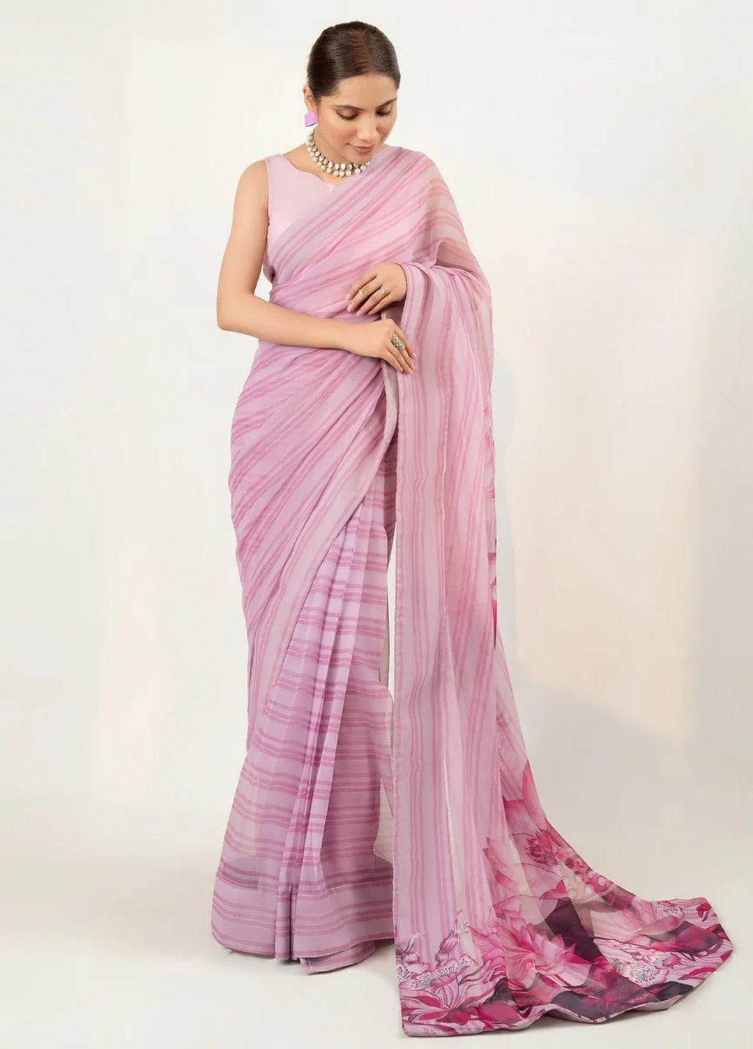 Imran Aftab RTW Printed Chiffon Saree IASC 12 - Festive Collection
