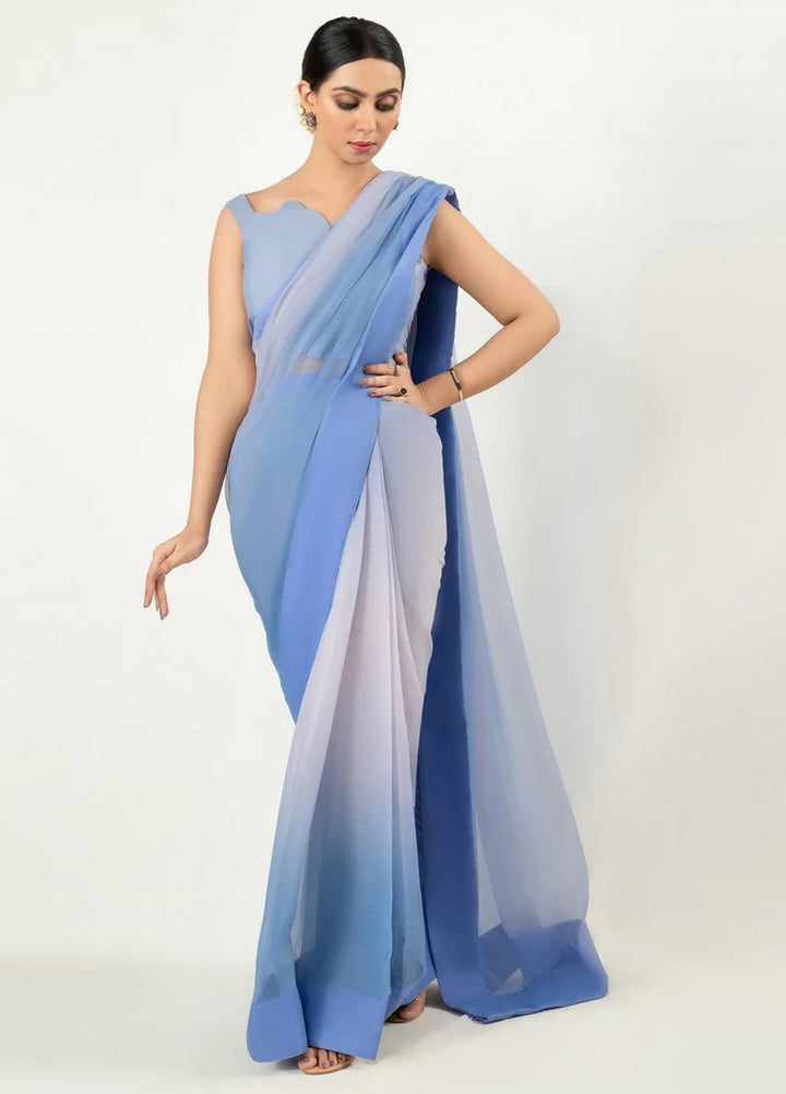 Imran Aftab RTW Printed Chiffon Saree Suit IASC 16 - Festive Collection