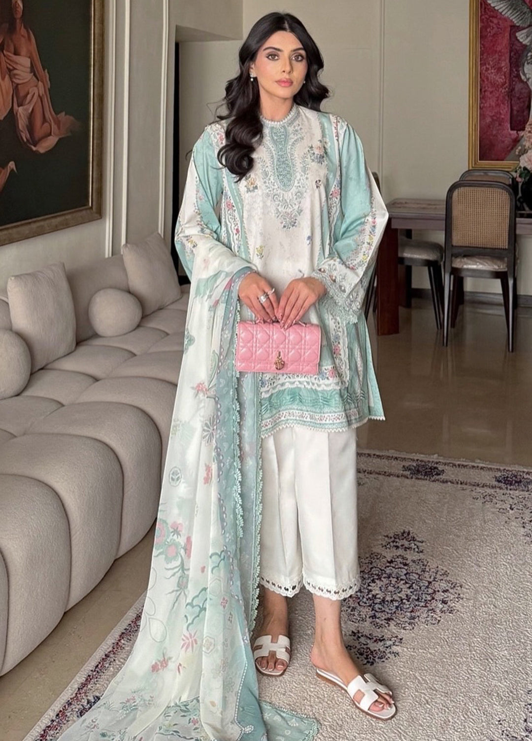 Q Prints by Qalamkar Unstitched Printed Lawn 3 Piece Suit QLK26UQL RASHA QQP-05 (B) - Summer Collection