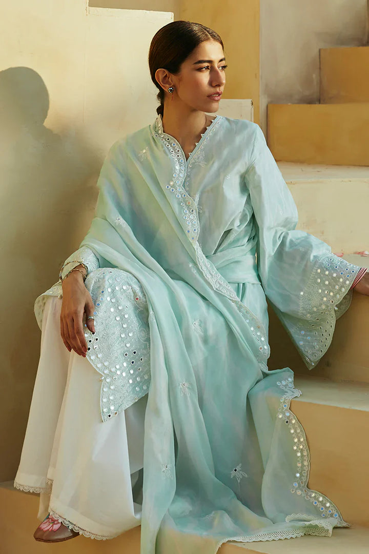 Cross Stitch Embroidered Lawn Suits Unstitched 3 Piece CS24PL D-06 Whisper Mint - Summer Collection
