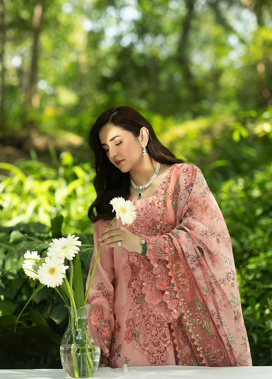 Elaf Premium Unstitched Embroidered Lawn 3 Piece Suit EL26ULF Endless Love ELQ-5A - Festive Collection