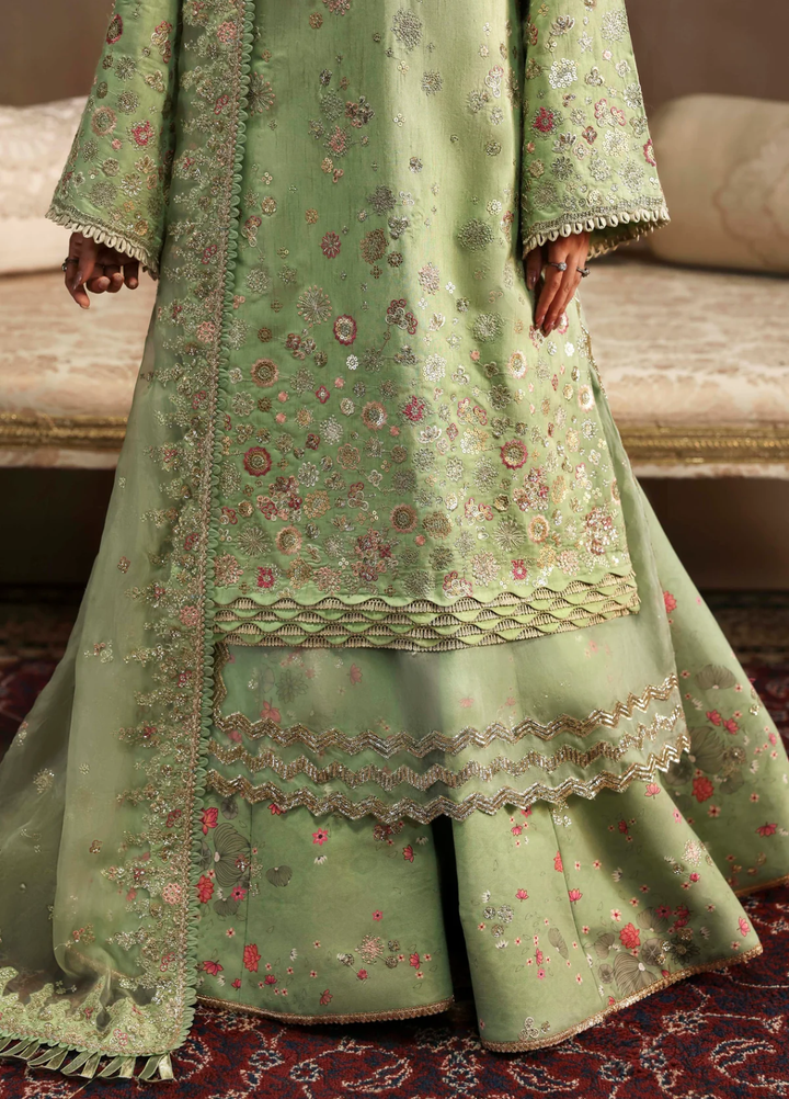 Sable Vogue Unstitched Embroidered Raw Silk 3 Piece Suit SV26UL FC-03-25 Green - Summer Collection