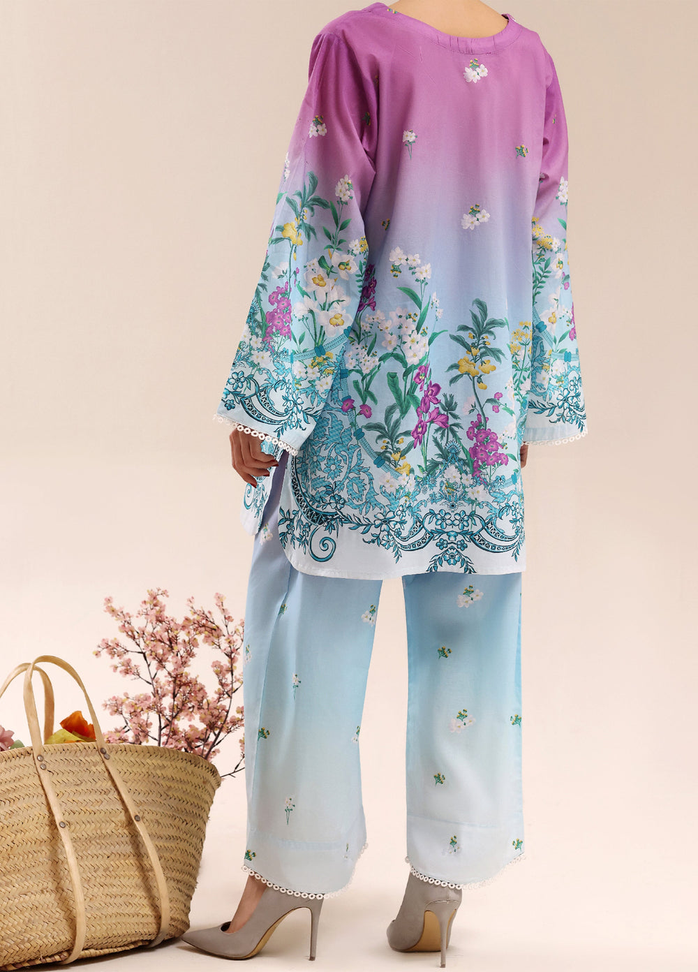 Riley Women RTW Embroidered Lawn 2 Piece Suit RL26RL Lavender Meadows - Casual Collection