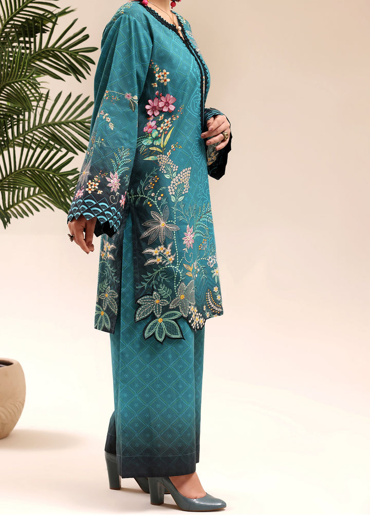 Riley Women RTW Embroidered Lawn 2 Piece Suit RL26RL Teal Flora - Casual Collection
