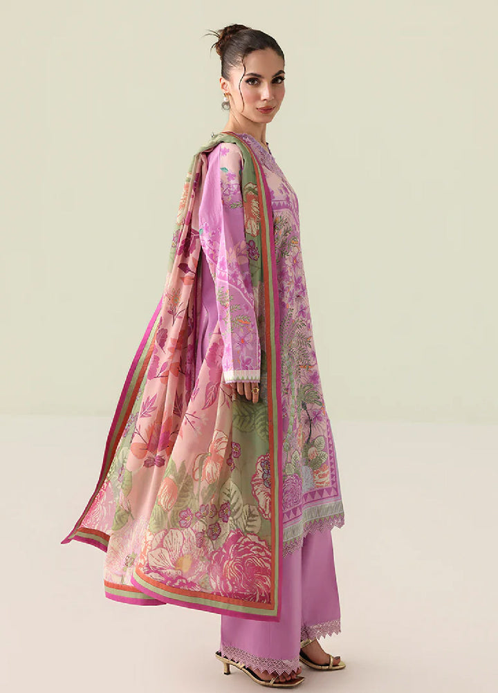 Rosette by Roheenaz Unstitched Lawn Embroidered 3 Piece Suit RNZ26UR Soft Solstice-6B - Summer Collection