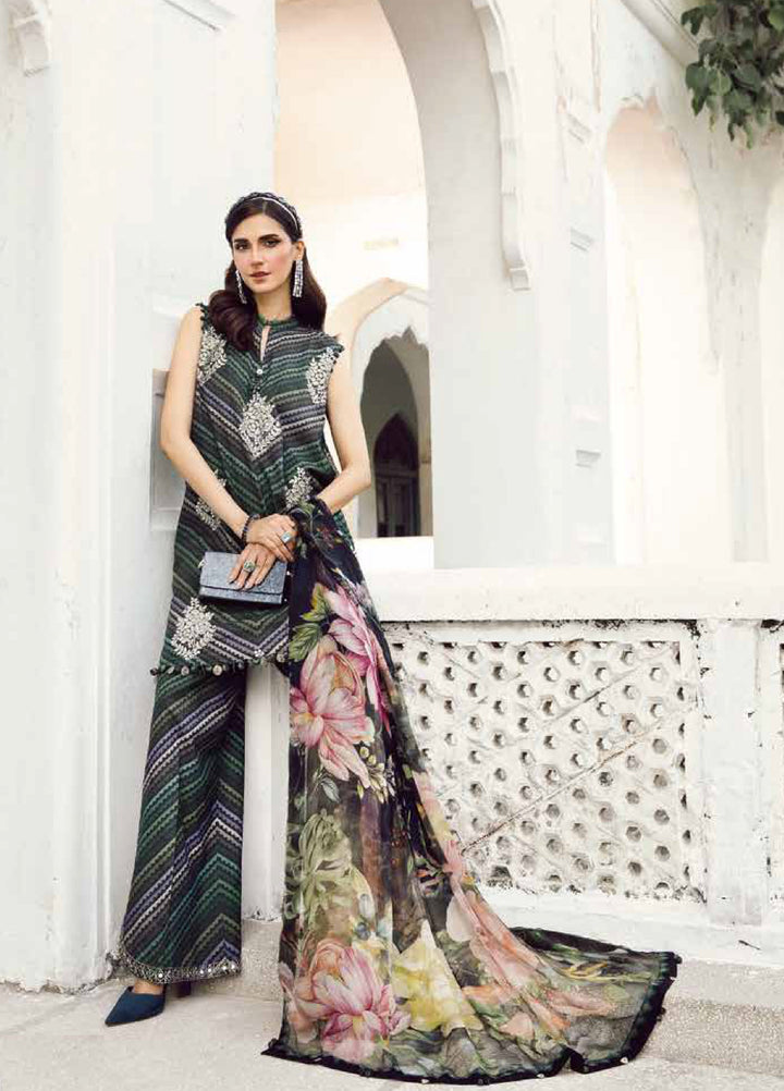 M Prints by Maria B Embroidered  Suits Unstitched 3 Piece MB25FE D-5A - Winter Collection