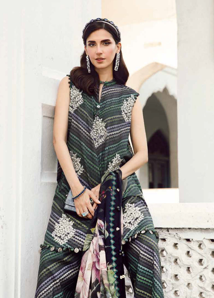 M Prints by Maria B Embroidered  Suits Unstitched 3 Piece MB25FE D-5A - Winter Collection