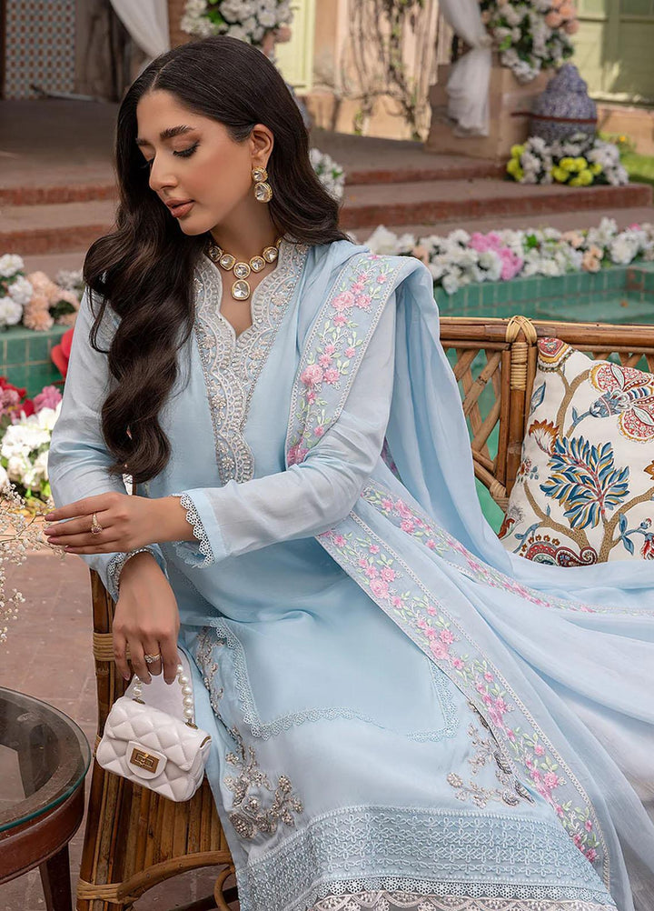 Azure Pret Embroidered Cotton Silk 3 Piece Dress Marshmallow MM294