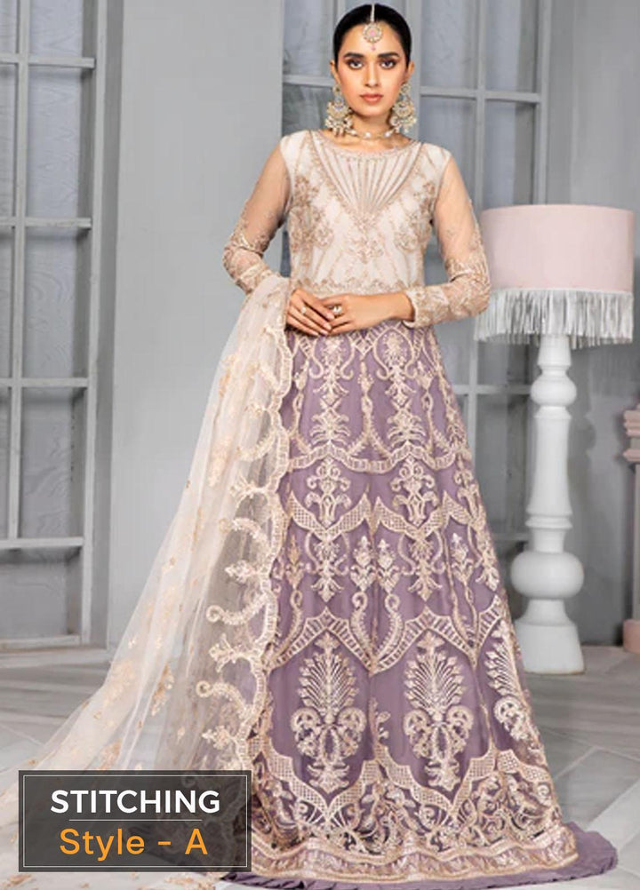 Bahaar by Zarif Embroidered  Suits Unstitched 3 Piece ZB 01 MAUVE - Luxury Collection