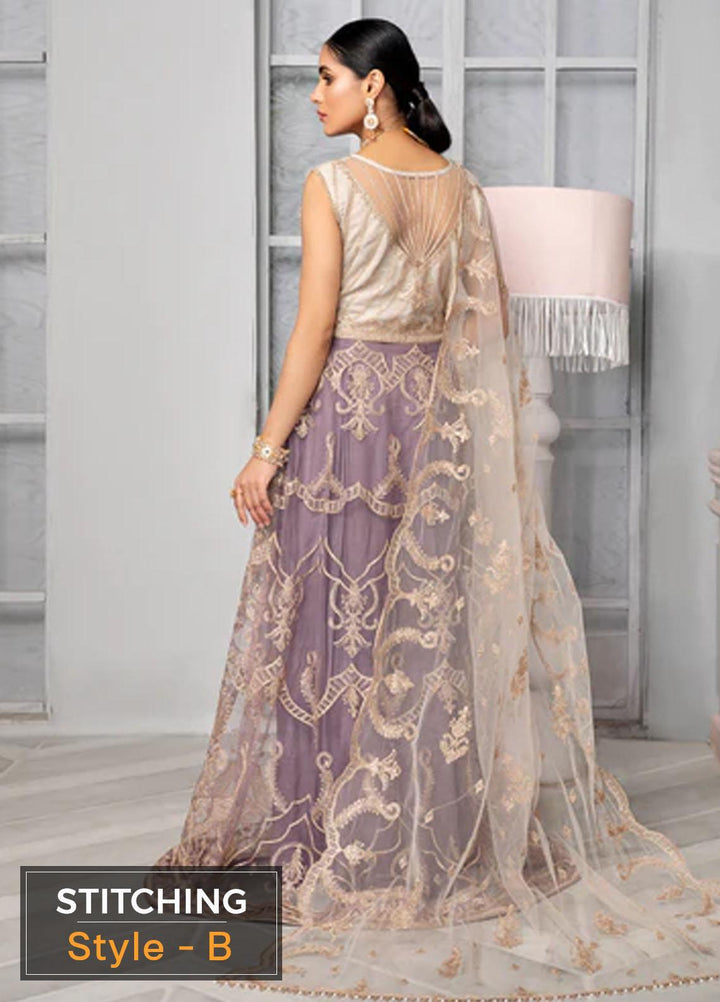 Bahaar by Zarif Embroidered  Suits Unstitched 3 Piece ZB 01 MAUVE - Luxury Collection
