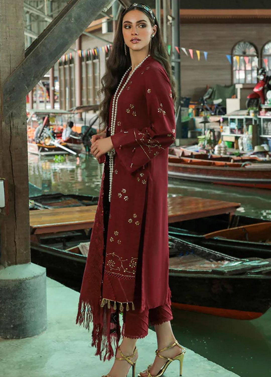 Bazaar By Nureh Embroidered Khaddar Suits Unstitched 3 Piece NU22BM NW-74 - Winter Collection