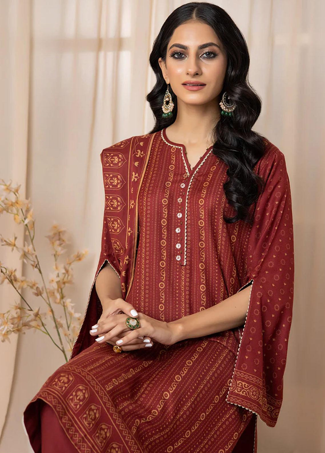 Lakhany Printed Cashmere Wool Suits Unstitched 3 Piece LSM22CV CVC-1007-A - Winter Collection