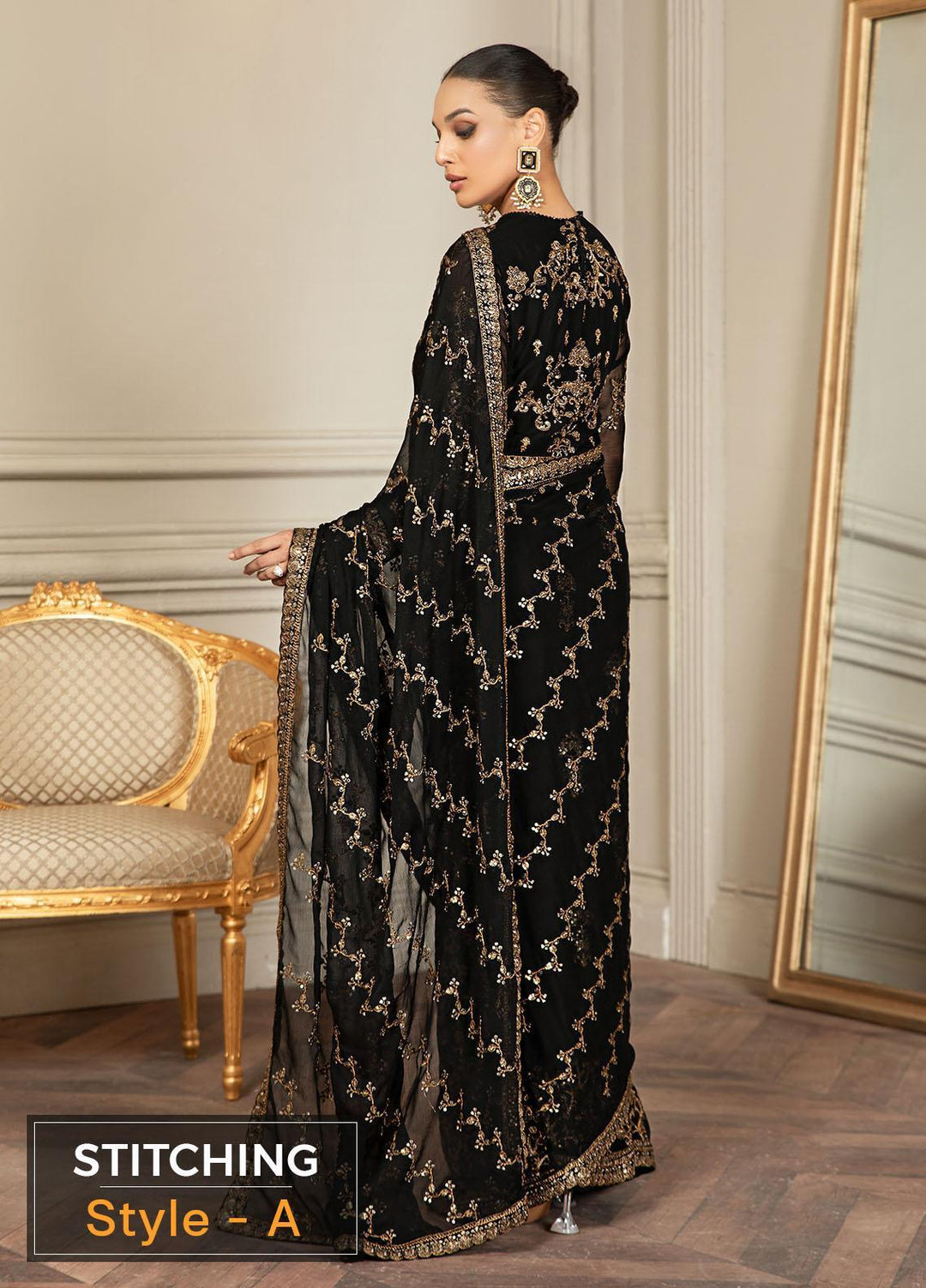 Mehroze By Zarif Embroidered  Suits Unstitched 3 Piece ZMF 05 BLACK RUBY - Luxury Collection