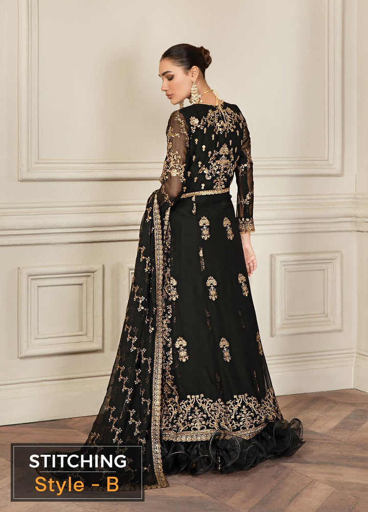 Mehroze By Zarif Embroidered  Suits Unstitched 3 Piece ZMF 05 BLACK RUBY - Luxury Collection