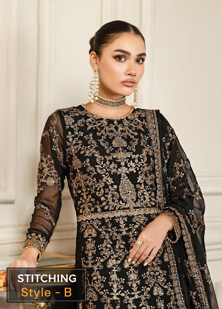 Mehroze By Zarif Embroidered  Suits Unstitched 3 Piece ZMF 05 BLACK RUBY - Luxury Collection