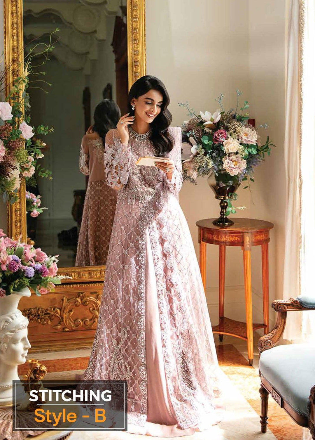 Serendipity by Mushq Embroidered Net Suits Unstitched 4 Piece MQ22S TDL22-06 Elle - Luxury Wedding Collection