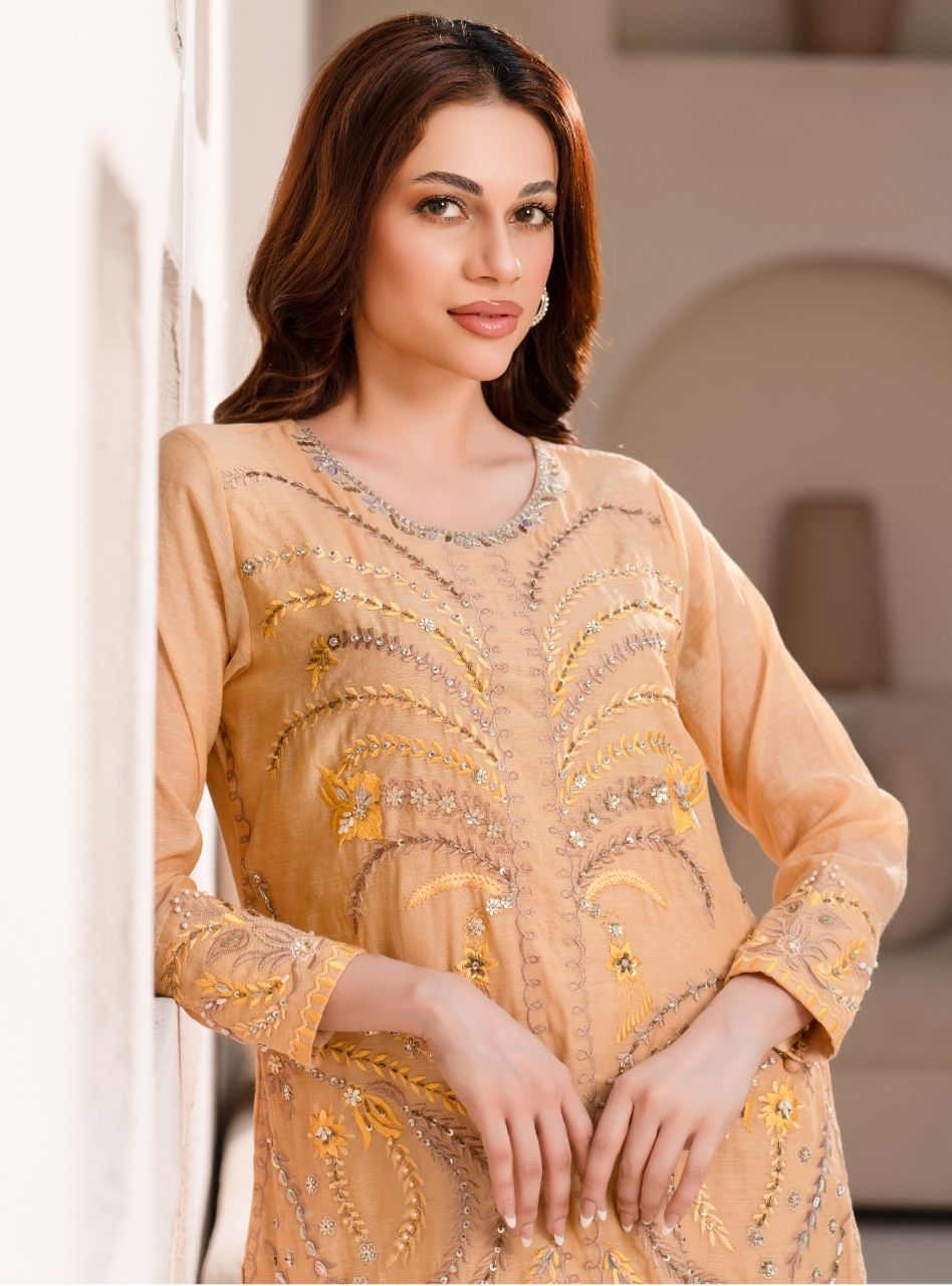 Irtiqa by Anayra Amal RTW Embroidered Paper Silk 3 Piece Suit Malhaar Festive Collection