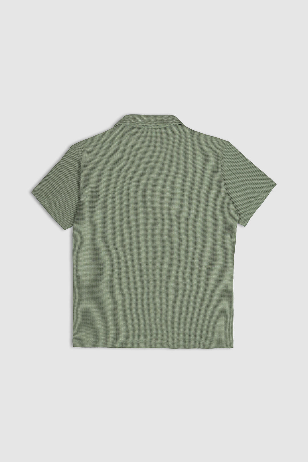 Muraqsh Ready To Wear Solids Waffle Men Mint Waffle Textured Revere Button Down ABDWTRBD-FS - Summer Collection