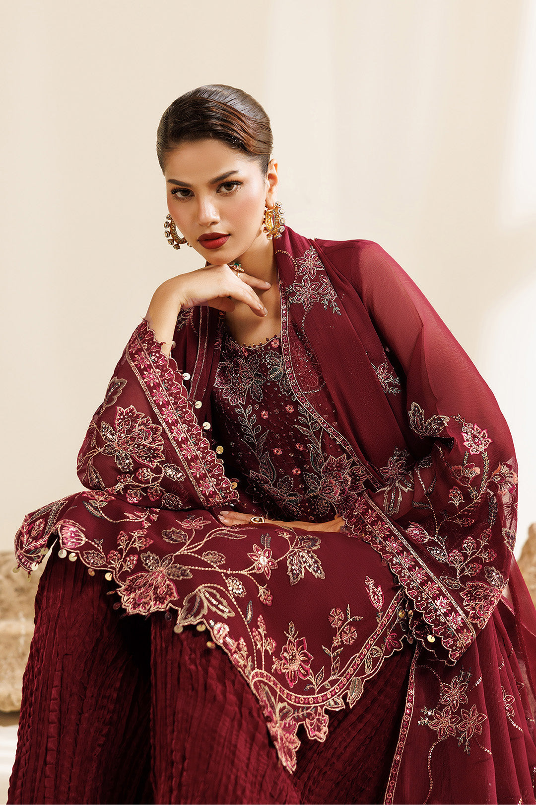 Sireine by Alizeh Fashion Unstitched Embroidered Chiffon 3 Piece Suit AF26UCS AF-CH-2290-STARLIGHT - Festive Collection