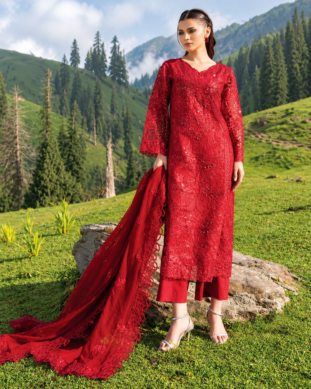 Dastaan by Zebtan Unstitched Embroidered Tassal Silk 3 Piece Suit ZB26UD DZ-06 - Festive Collection