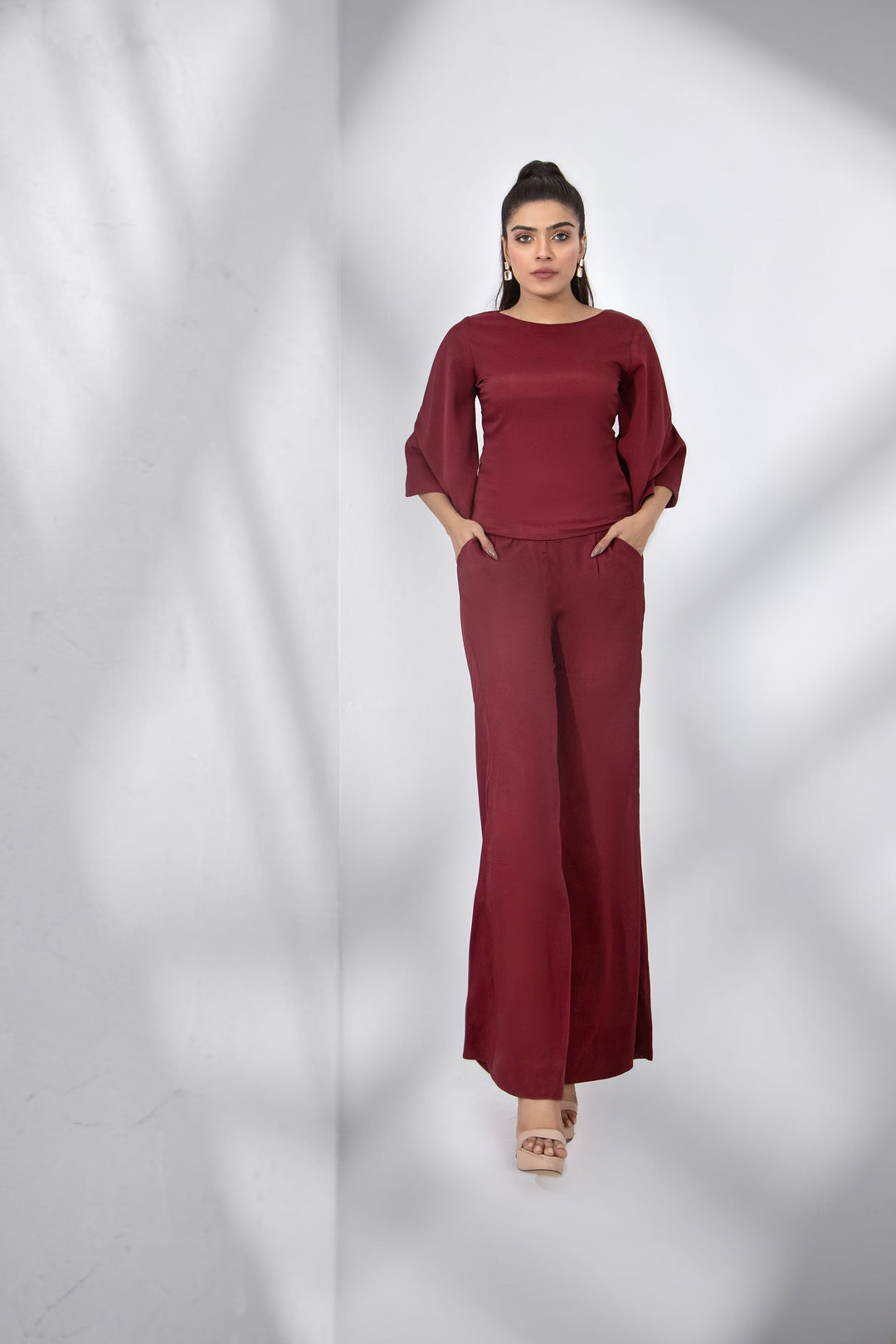 Mehr by Syah Women RTW Solids Grip 2 Piece Suit Top with Trouser Festive Collection
