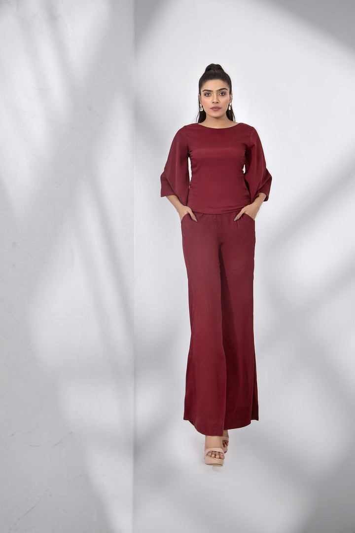 Mehr by Syah Women RTW Solids Grip 2 Piece Suit Top with Trouser Festive Collection