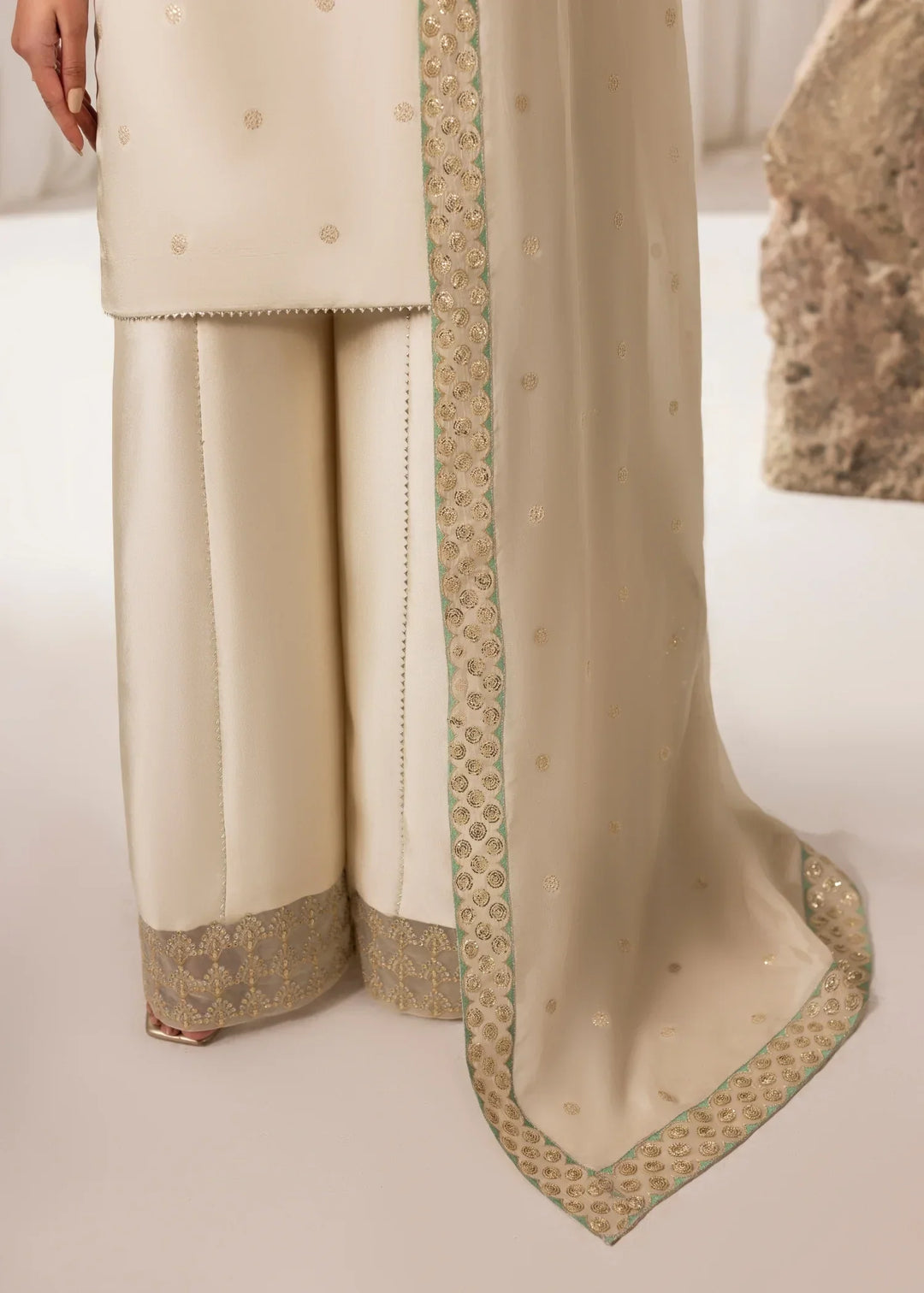 Celeste by Jamni RTW Embroidered Sheesha Silk 3 Piece Suit HALO Festive Collection