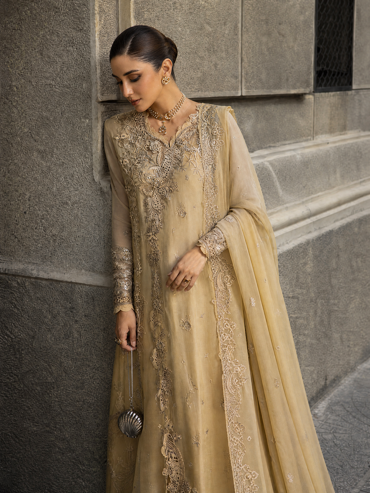 Qalamkar Embroidered Chiffon Suits Unstitched 3 Piece QLM25QC WC-07 Heela - Formals Collection