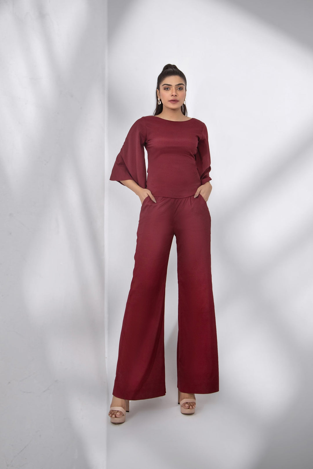 Mehr by Syah Women RTW Solids Grip 2 Piece Suit Top with Trouser Festive Collection