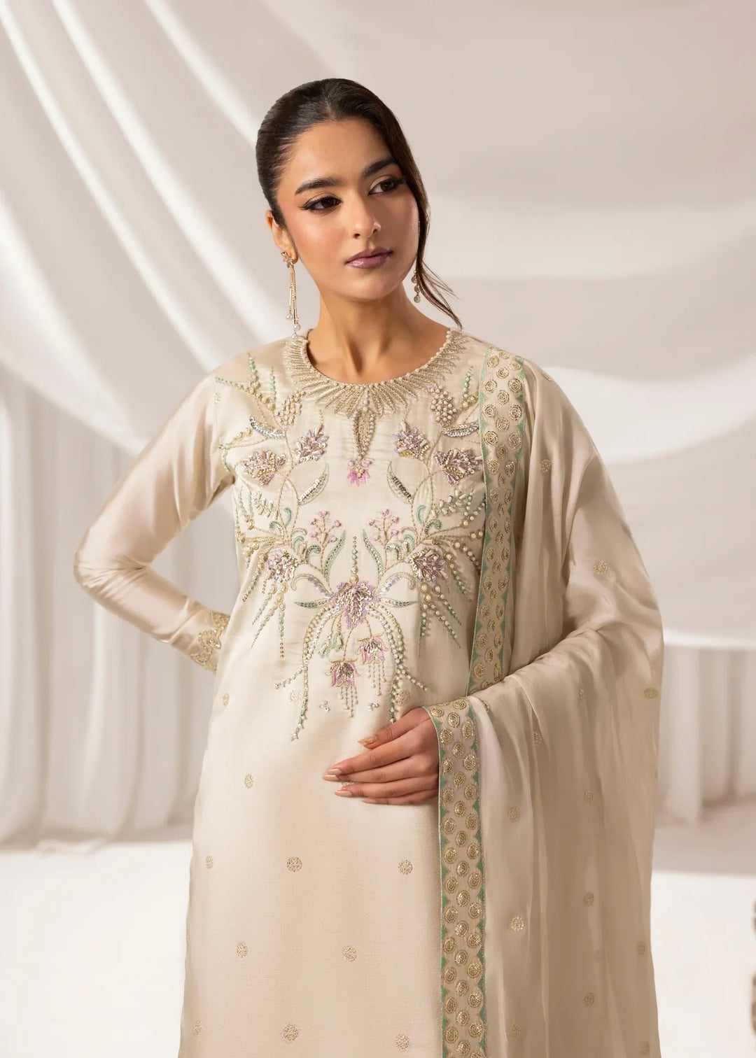 Celeste by Jamni RTW Embroidered Sheesha Silk 3 Piece Suit HALO Festive Collection