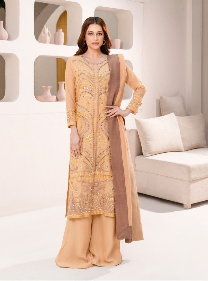 Irtiqa by Anayra Amal RTW Embroidered Paper Silk 3 Piece Suit Malhaar Festive Collection