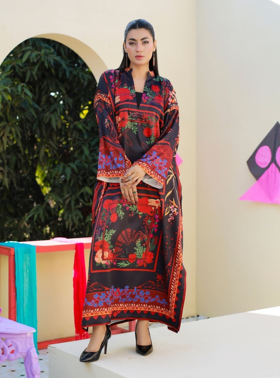 Printnation by Anayra Amal Unstitched Printed Ploy Raw Silk 1 Piece Vibe Loom - Casual Collection