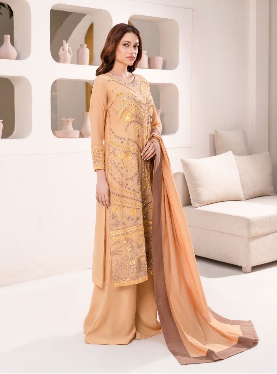 Irtiqa by Anayra Amal RTW Embroidered Paper Silk 3 Piece Suit Malhaar Festive Collection