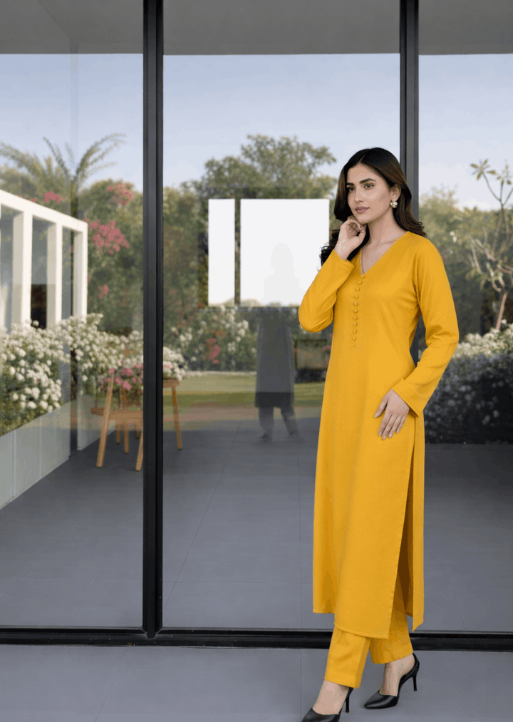 Silcot Women Pret Solids Linen 2 Piece Suit Linea Korea - Summer Collection