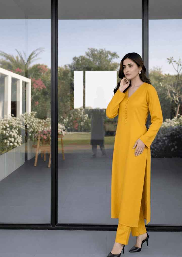 Silcot Women Pret Solids Linen 2 Piece Suit Linea Korea - Summer Collection