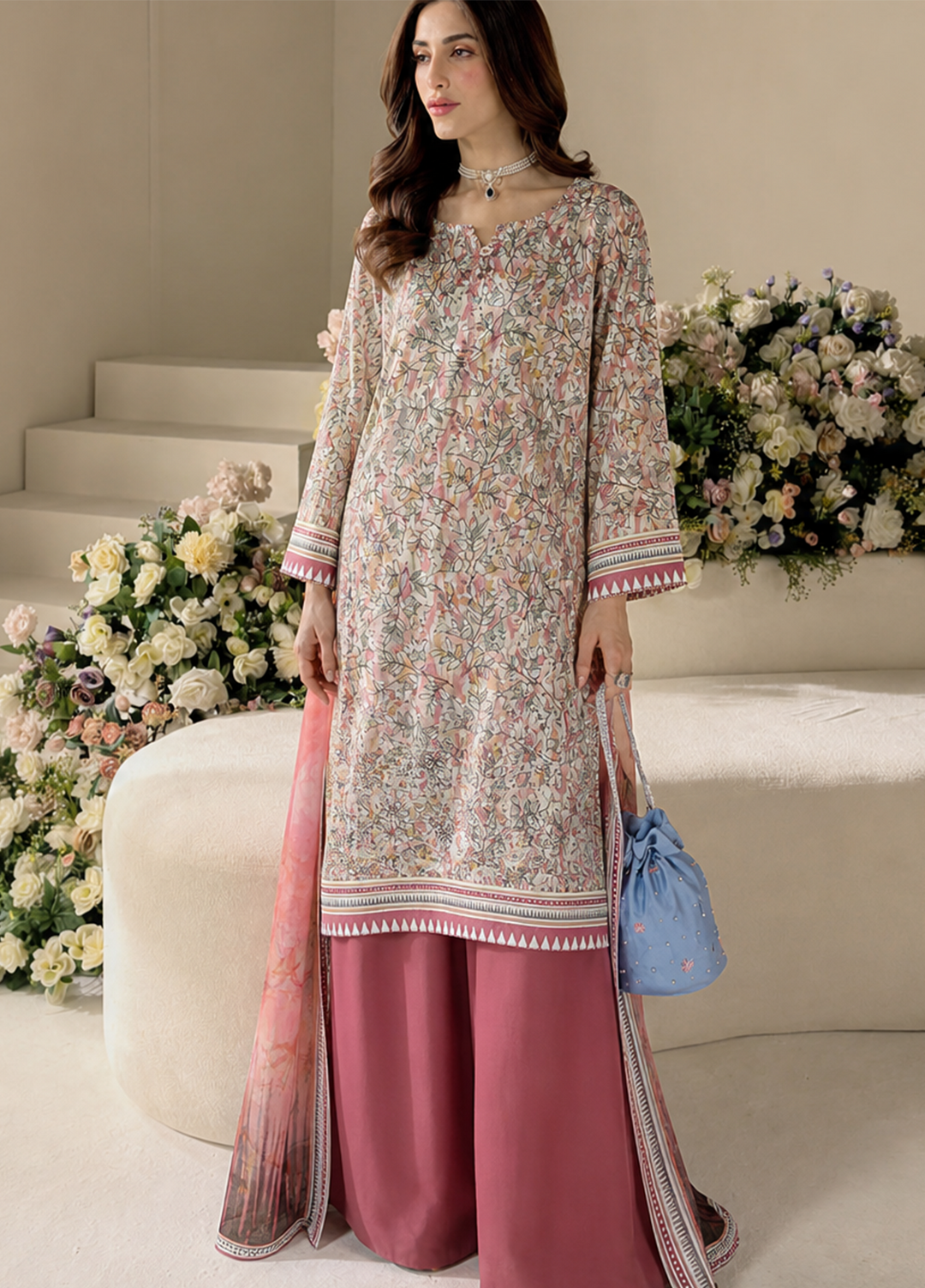 Asasa by HZ Textiles Unstitched Embroidered Lawn 3 Piece Suit AEC - 1290 Casual Collection