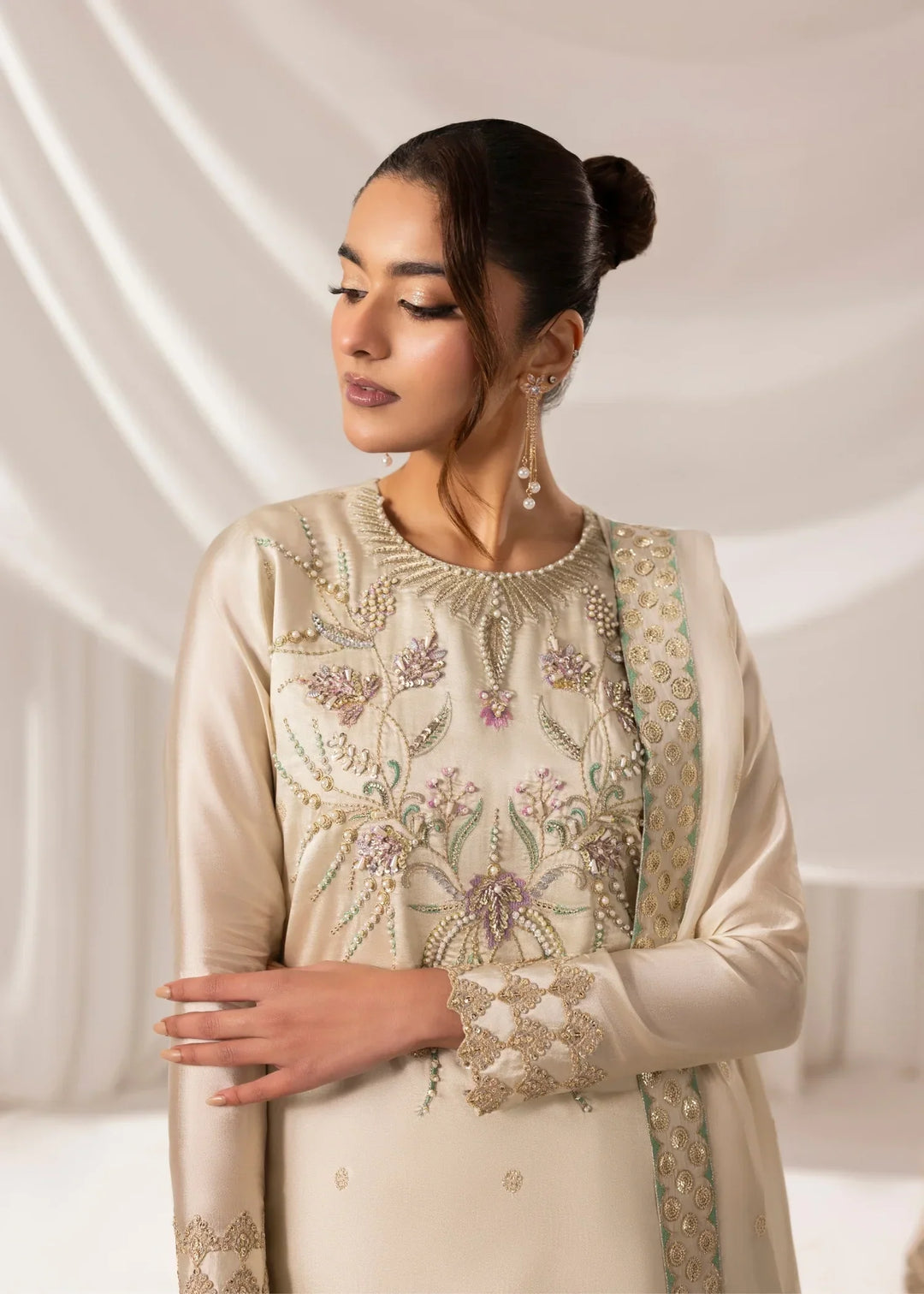 Celeste by Jamni RTW Embroidered Sheesha Silk 3 Piece Suit HALO Festive Collection