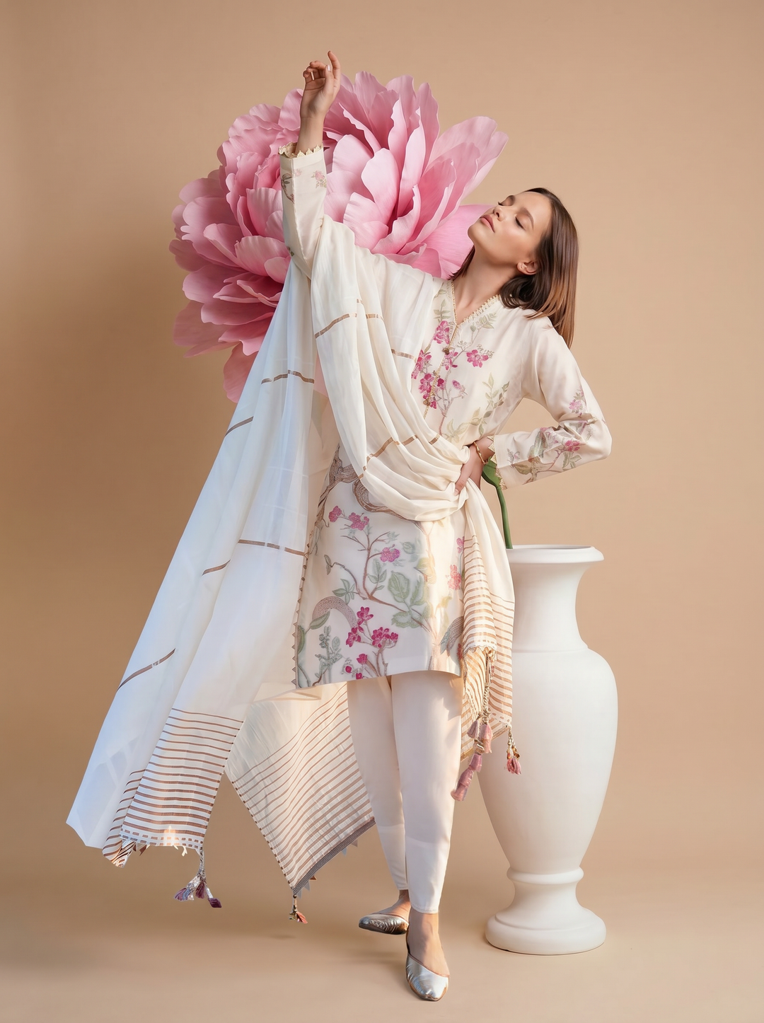 Zar Bano by Gul Ahmed Unstitched Printed Jacquard 3 Piece Suit GA26UZB MJ-52019 - Summer Collection