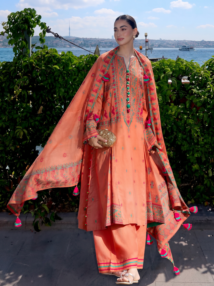 Zar Bano by Gul Ahmed Unstitched Printed Jacquard 3 Piece Suit GA26UZB MJ-52011 - Summer Collection
