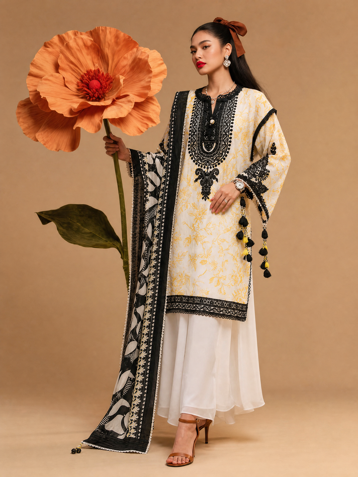 Mitti ki Khusboo by Gul Ahmed Unstitched Embroidered Lawn 3 Piece Suit GA26UMK BM-62014 - Summer Collection