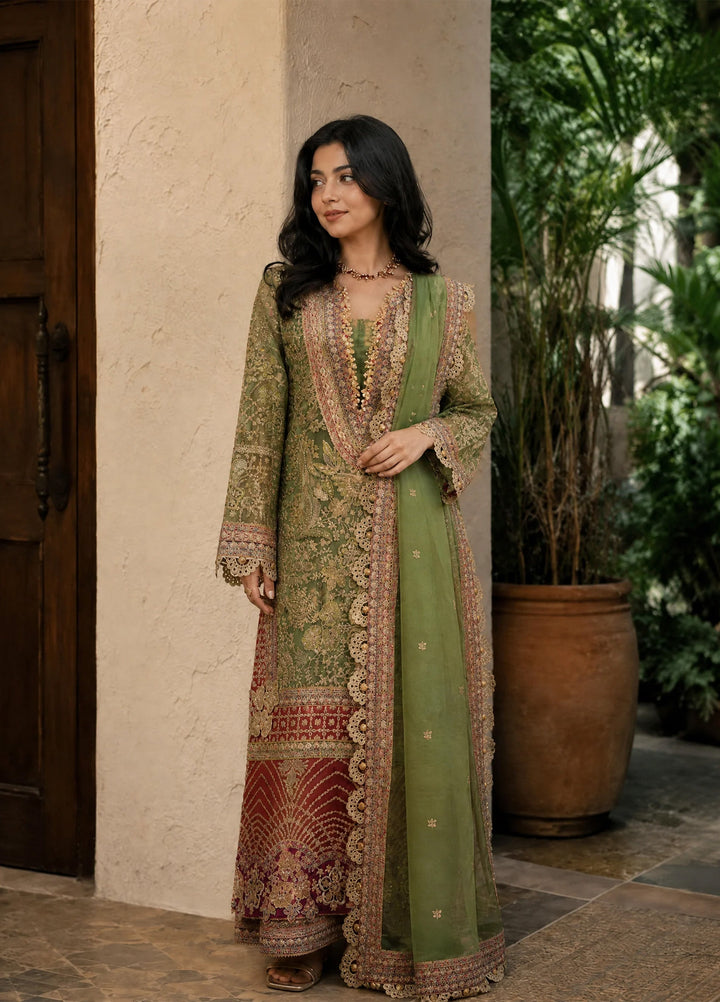 Push Pawan by Zarizaa Unstitched Embroidered Organza 3 Piece Suit ZZ26UPP D-5G Sultana - Wedding Collection