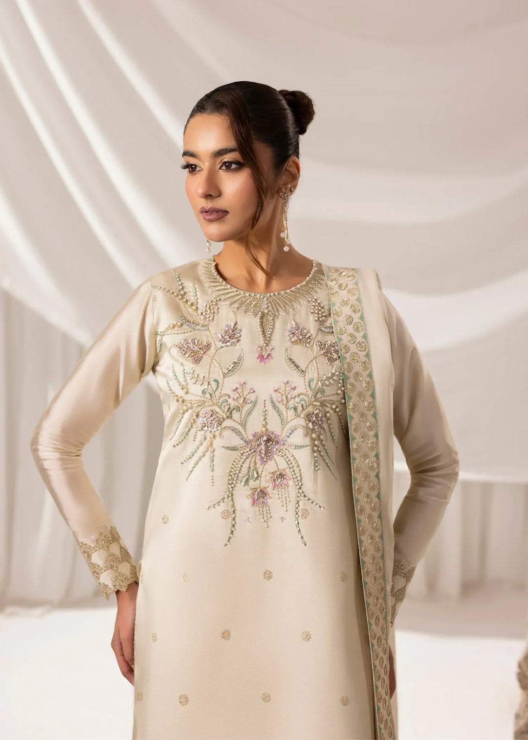 Celeste by Jamni RTW Embroidered Sheesha Silk 3 Piece Suit HALO Festive Collection