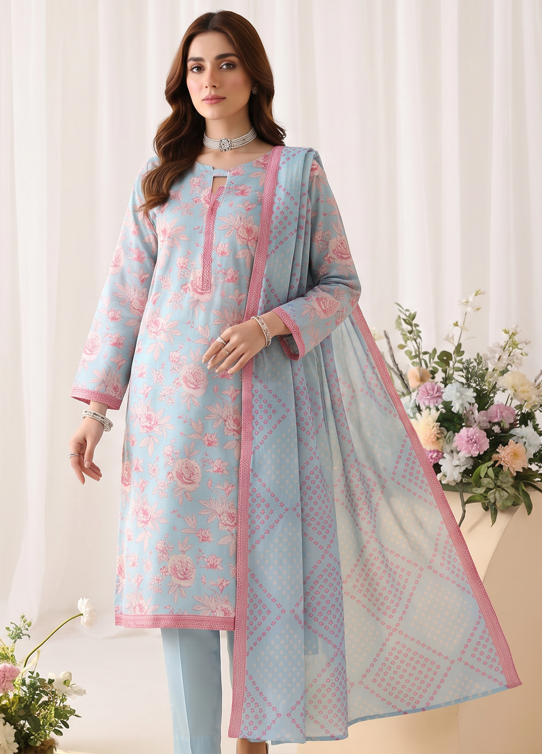 Summer Shades by HZ Textile Unstitched Printed Lawn 3 Piece Suit SPC-1309 - Casual Collection