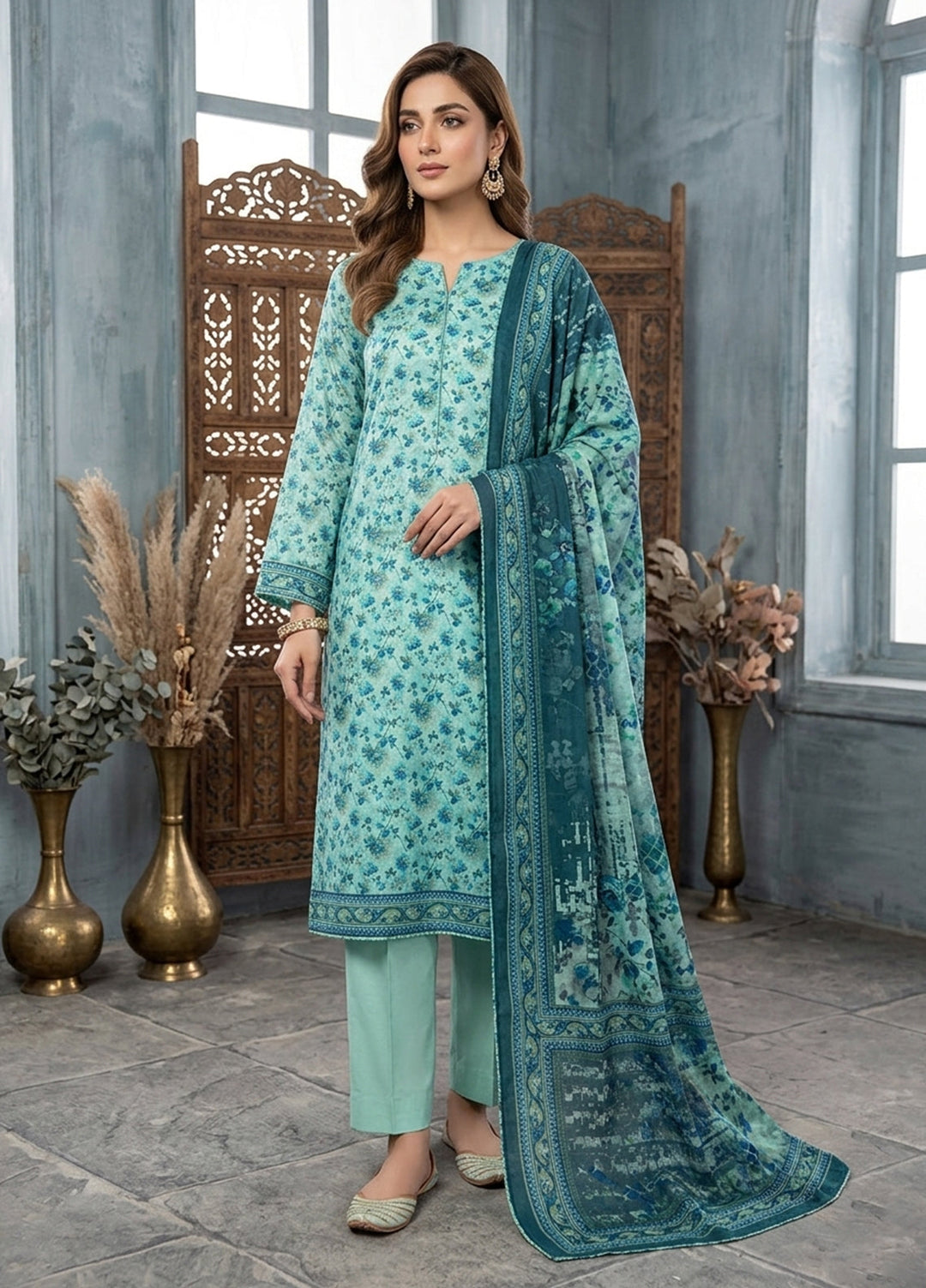 Bin Saeed Unstitched Printed Lawn 3 Piece Suit BS26UL BS26UL-D3 - Summer Collection
