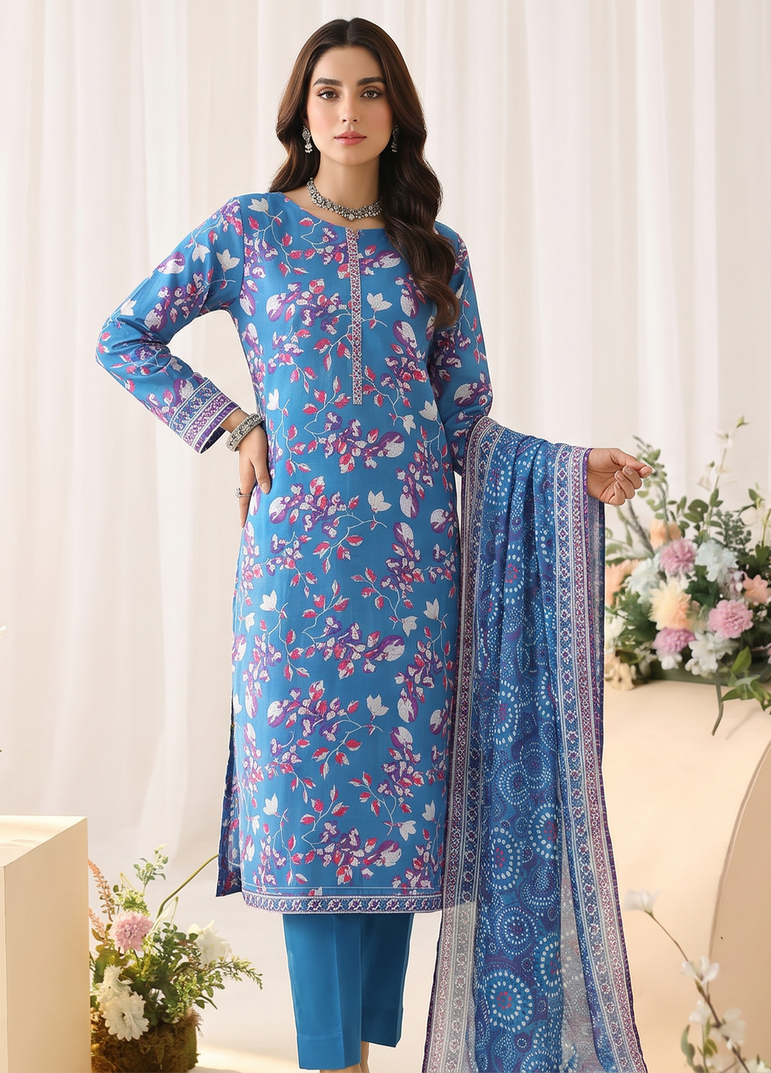 Summer Shades by HZ Textile Unstitched Printed Lawn 3 piece Suit SPC-1321 - Casual Collection