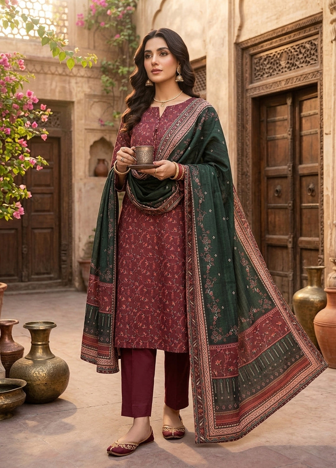 Bin Saeed Unstitched Printed Lawn 3 Piece Suit BS26UL BS26UL-D7 - Summer Collection