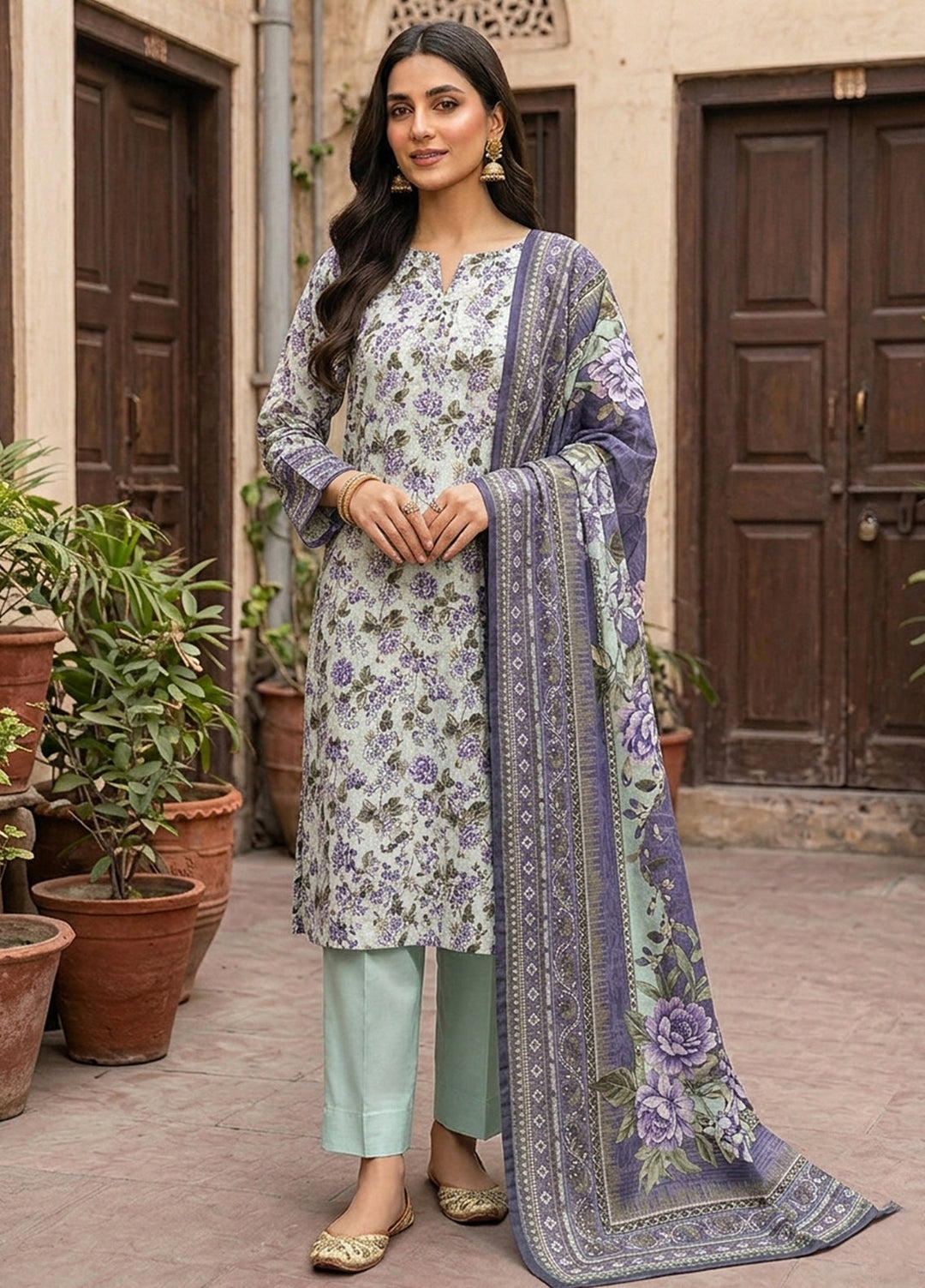 Bin Saeed Unstitched Printed Lawn 3 Piece Suit BS26ULVII D-517 - Summer Collection