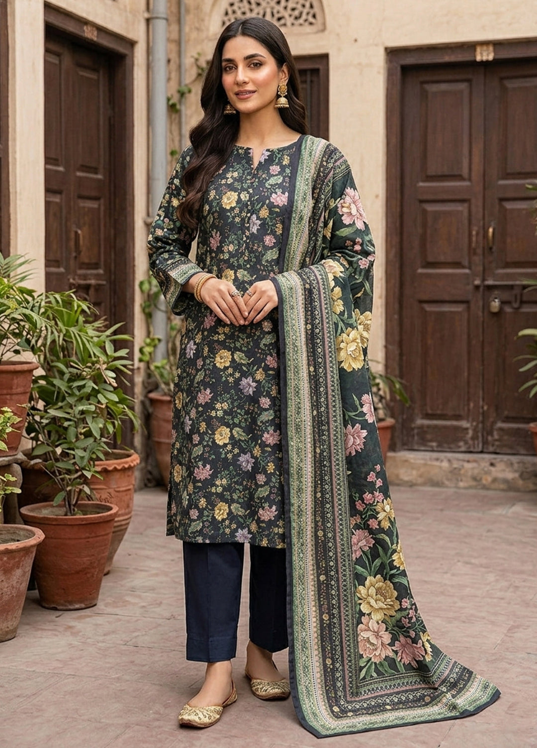 Bin Saeed Unstitched Printed Lawn 3 Piece Suit BS26ULVII D-504 - Summer Collection